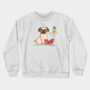 PUG DOG WATERMELON PINEAPPLE Crewneck Sweatshirt